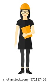 Woman holding tablet computer.