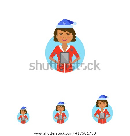 Woman holding tablet computer