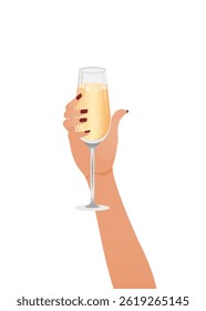Woman holding wine glasses stock illustration