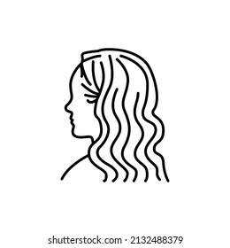Woman hollywood wave color line icon. Beauty industry. Hairdresser service. Pictogram for web page, mobile app, promo.