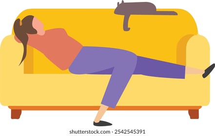 Woman At Home Activities Illustration 