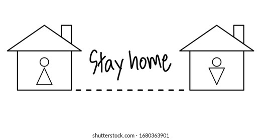 Woman are at home and man are at home according to the concept of social distance.