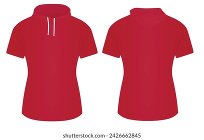 Woman hooded t shirt. vector