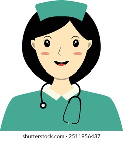 Personagem da equipe do hospital da mulher no conceito de design plano. Ilustração de vetor isolada no plano de fundo branco