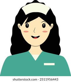 Woman Hospital Staff Character in Flat Design Concept. Vector Illustration Isolated on White Background