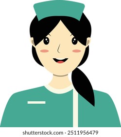 Personagem da equipe do hospital da mulher no conceito de design plano. Ilustração de vetor isolada no plano de fundo branco