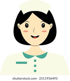 Woman Hospital Staff Character in Flat Design Concept. Vector Illustration Isolated on White Background