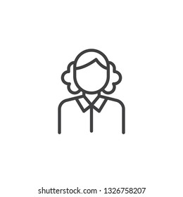 Woman housemaid line icon. linear style sign for mobile concept and web design. Female maid outline vector icon. Faceless people avatar symbol, logo illustration. Pixel perfect vector graphics