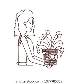woman with houseplant avatar character