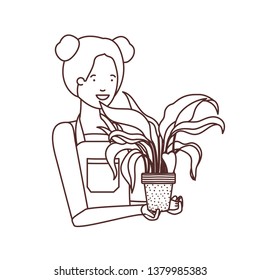woman with houseplant avatar character