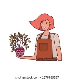woman with houseplant avatar character