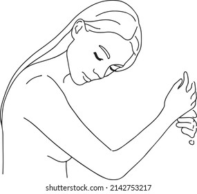 Woman hugging a silhouette of a lost lover. Die at war concept. Lost lovers. Loneliness. Young woman left alone after war in Ukraine