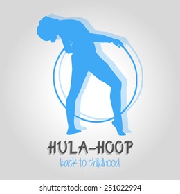 woman with hula hoop. vector illustration