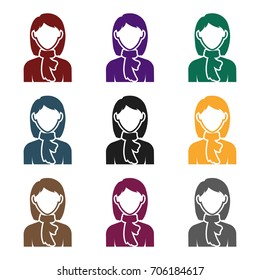 Woman icon in black style isolated on white background. Avatar symbol stock vector illustration.