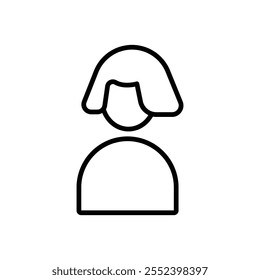 Woman icon black and white vector outline sign