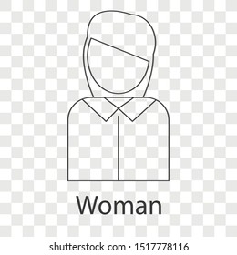 Woman icon concept on transparency background. Business development idea design. Line vector illustration use for your mobile and web apps.