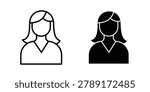 Woman icon design project. Editable clipart and line icons