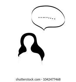 Woman icon with dialog speech bubbles Vector illustration