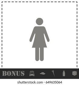 Woman icon flat. Simple vector symbol and bonus icon