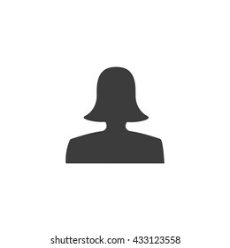 Woman icon. Flat vector illustration in black on white background. EPS 10