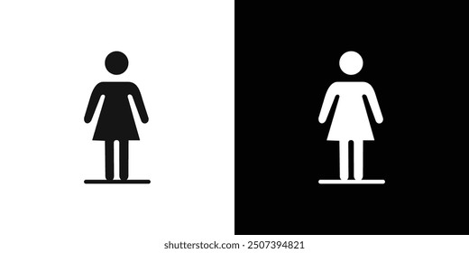 woman icon Flat vector set outline