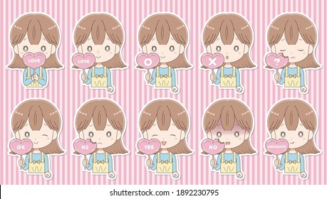 Woman icon holding ruby chocolate in hand