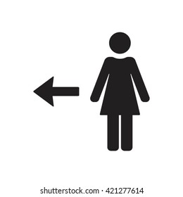 Woman  icon,  isolated. Flat  design.