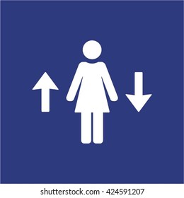Woman  icon,  isolated. Flat  design.