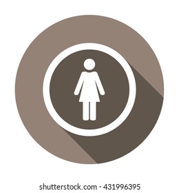 Woman  icon,  isolated. Flat  design.