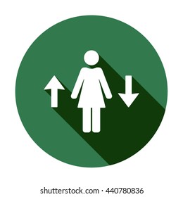 Woman   icon,  isolated. Flat  design.