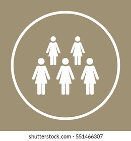 Woman  icon,  isolated. Flat  design.