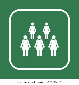 Woman  icon,  isolated. Flat  design.