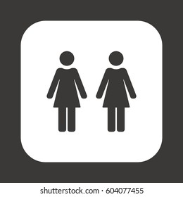 Woman  icon,  isolated. Flat  design.