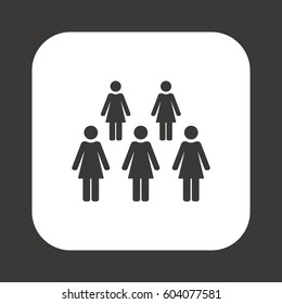 Woman  icon,  isolated. Flat  design.