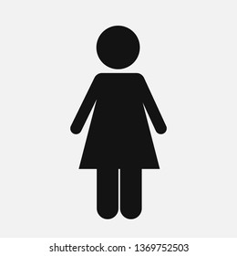 Woman icon isolated on white background. Vector illustration.