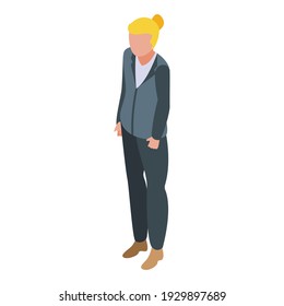 Icono de mujer. Isométrico del icono del vector de la mujer para el diseño web aislado en fondo blanco