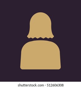 The woman icon. Lady and girl, avatar, people, woman symbol. UI. Web. Logo. Sign. Flat design. App. Stock vector