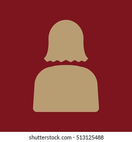 The woman icon. Lady and girl, avatar, people, woman symbol. UI. Web. Logo. Sign. Flat design. App. Stock vector