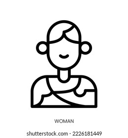 woman icon. Line Art Style Design Isolated On White Background