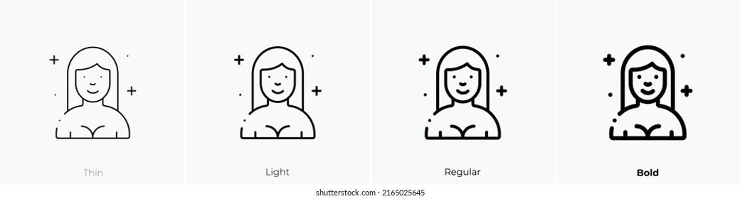 woman icon. Linear style sign isolated on white background. Vector illustration.