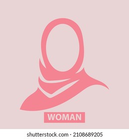 Woman Icon with Logo Wearing a Hijab