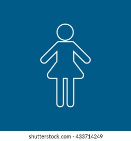 Woman Icon On Blue Background