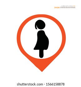 woman icon on white background. Pregnant woman vector. vector illustration.