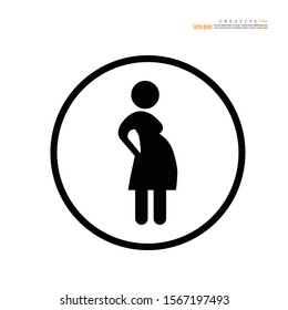 woman icon on white background. Pregnant woman vector. vector illustration.