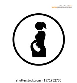woman icon on white background. Pregnant woman vector. vector illustration.