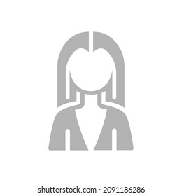 woman icon on a white background, vector illustration