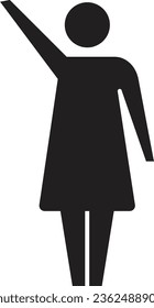 Woman icon open arms vector female person with raised hands symbol in a glyph pictogram illustration

