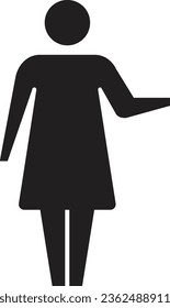 Woman icon open arms vector female person with raised hands symbol in a glyph pictogram illustration
