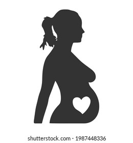 woman icon. Pregnant woman. vector illustration.