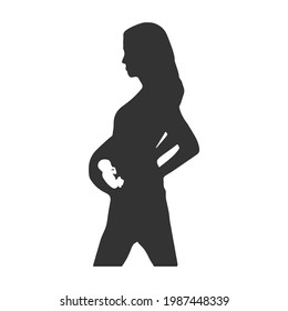 woman icon. Pregnant woman. vector illustration.